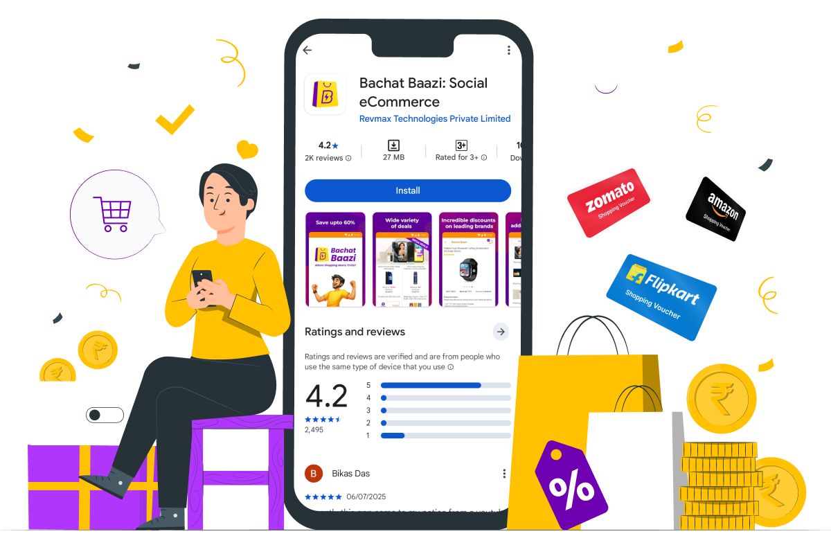 Bachat Buddies app on a phone